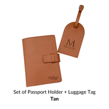 Load image into Gallery viewer, Set of Passport Holder + Luggage / Bag Tag ⁕