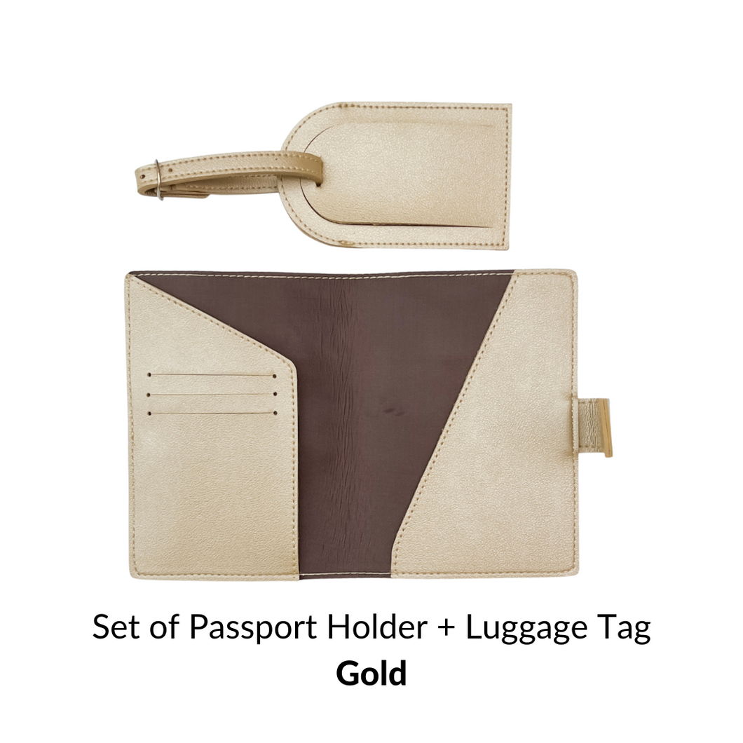 Set of Passport Holder + Luggage / Bag Tag